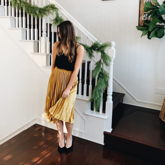 Velvet Pleated Midi Skirt ✨ - Picture 2 of 2